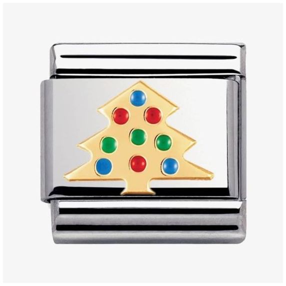 Nomination 030225/03 Classic Christmas Tree 18ct Gold Enamel Jewellery