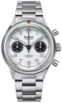 Hanhart 417 ES Flyback Panda (42mm) White Dial / Stainless Steel Bracelet H721.201-6428