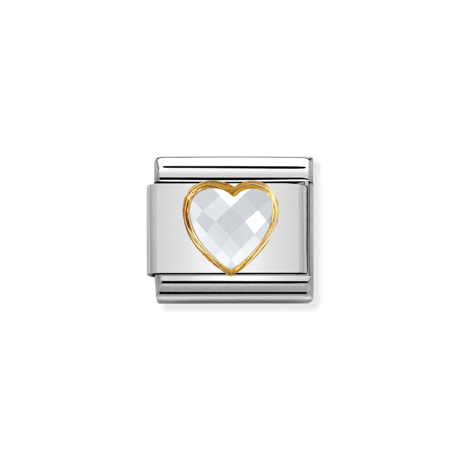 Nomination 030610/010 Classic Heart 18ct Gold & Steel Charm Jewellery