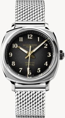 Duckworth Prestex Verimatic (39mm) Black Fumé Dial / Stainless Steel Mesh D891-01-ST