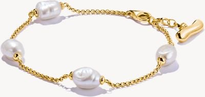 Thomas Sabo Gold-plated Bracelet With Freshwater Pearls Natural Beauty A2189-430-14-L19V