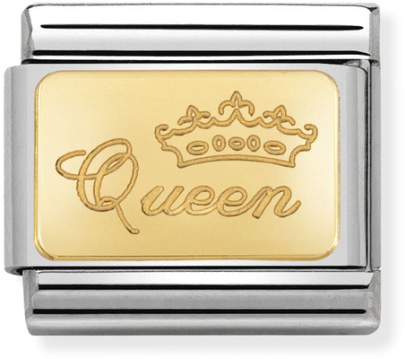 Nomination Classic Queen 18ct Gold & Steel Charm 030121/49