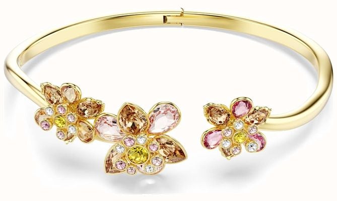 Swarovski Idyllia Bangle Mixed Cuts Flower Multicoloured 18k Gold Finish - Small 5736220