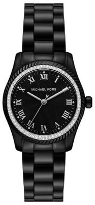 Michael Kors Lexington Womens Black Bracelet With Black and Crystal dial MK7688