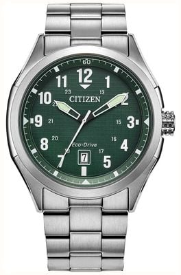 Citizen Eco-Drive Terra Force (41mm) Green Dial / Stainless Steel Bracelet AW1890-51X