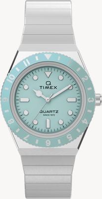 Timex Q Timex Mini (30mm) Ice Blue Dial / Stainless Steel Expansion Bracelet TW2Y77300