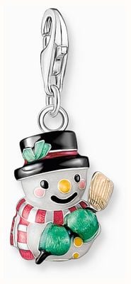 Thomas Sabo Snowman Enamel Sterling Silver Charm Pendant 2195-007-7