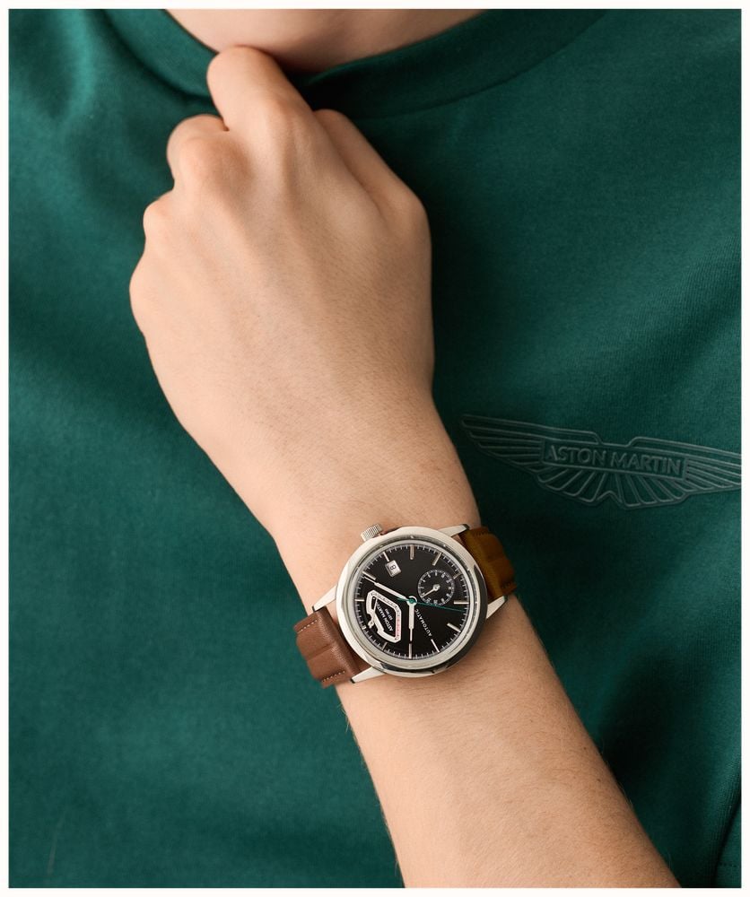 Aston Martin TS3 Timeless Power-Reserve Automatic (40mm) Black Dial / Brown Leather Strap MTTS3F602 - alternate view 4