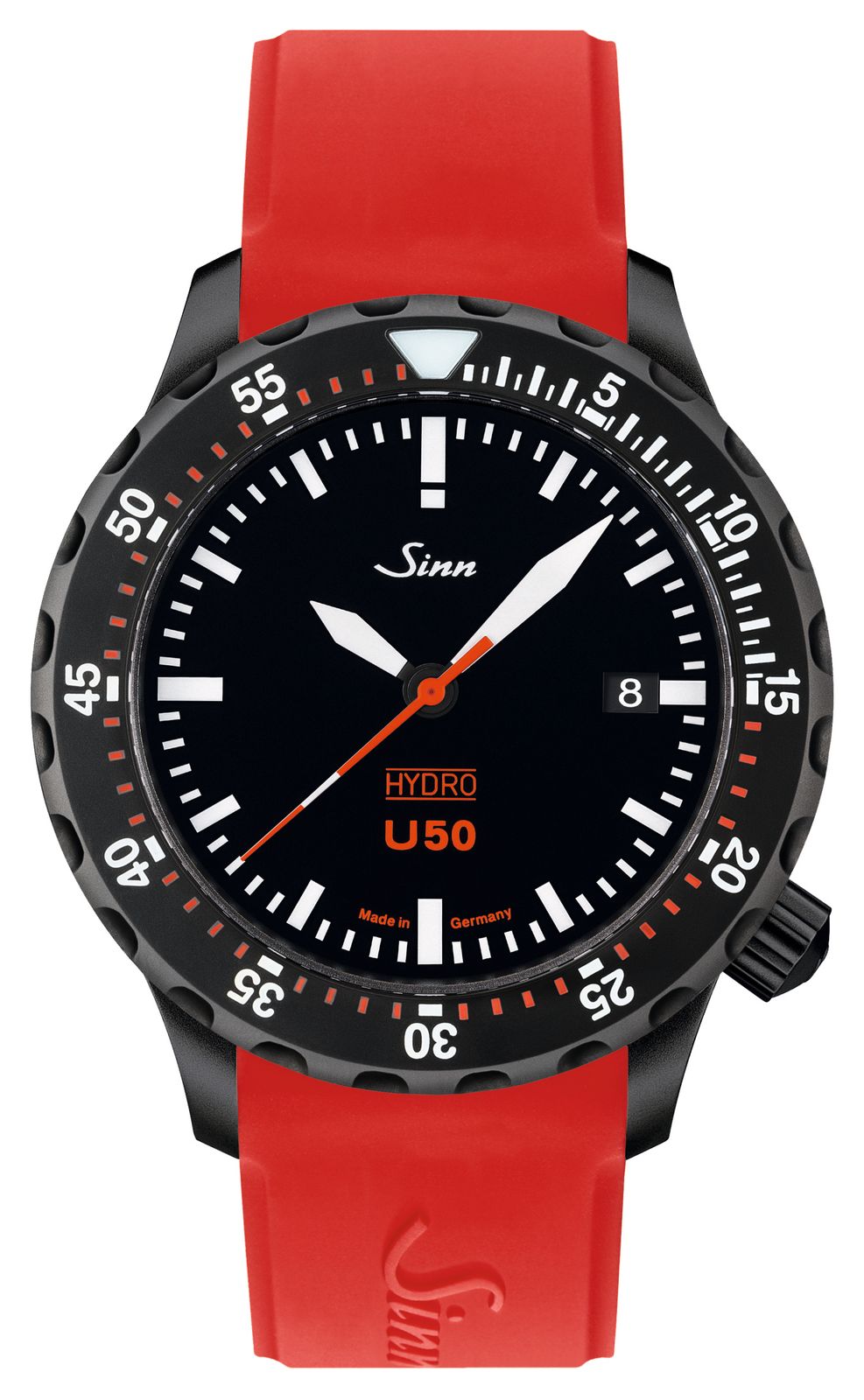 Sinn 1051.020 RED SILICONE U50 HYDRO S 5000m (41mm) Black Watch