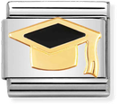 Nomination Classic GRADUATION CAP in Stainless Steel with Enamel and 18ct Gold Plating Charm 030223/08