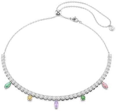 Swarovski x Ariana Grande Mixed-Cut Rhodium-Plated Tennis Necklace 5737422