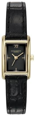 Olivia Burton Classic Mini Grove (16mm) Black Dial / Black Croc Leather Strap 24000284
