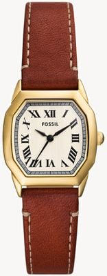 Fossil Women's Harlow (27mm) Cream Dial / Brown Leather Strap ES5364