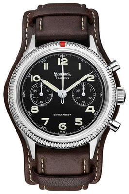 Hanhart 417 ES (42mm) Black Dial / Dark Brown Leather Strap - M H721.210-7110