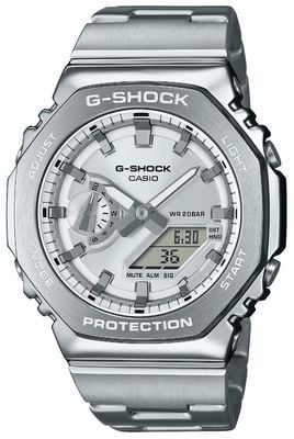 Casio G-Shock Metal (44.4mm) Silver Hybrid Dial / Stainless Steel Bracelet Watch GM-2110D-7AER