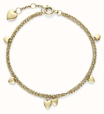 Olivia Burton Classic Mini Heart Gold Plated Double Chain Bracelet 24100460