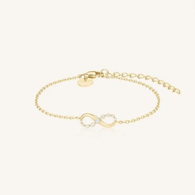 Rosefield Jewellery Infinity White Stone Gold Bracelet JBING-J1313