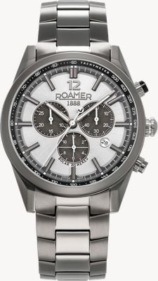 Roamer Helios Power Titanium Solar (43mm) Silver Dial / Titanium Bracelet 973981 44 15 20