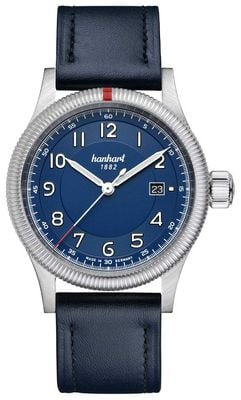 Hanhart PIONEER One Automatic (42mm) Blue Dial / Blue Leather Strap - M 762.270-7310