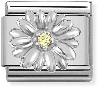 Nomination Composable CL Symbols Stainless Steel Silver 925 And Cubic Zirconia Daisy 330311/13