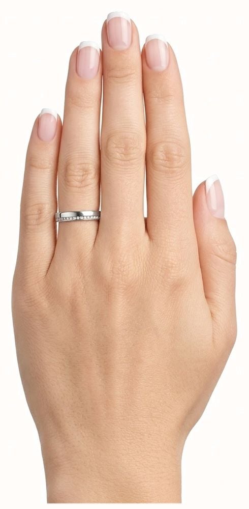 Round Brilliant Natural Diamond 18ct White Gold Half Eternity Ring JM9533 - alternate view 4
