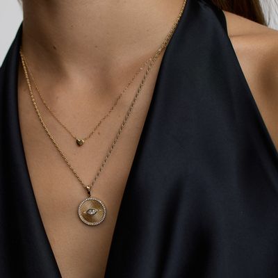 D.LOUISE Evil Eye Talisman Necklace 45cm SKN-71
