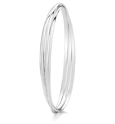 Treasure House J1946 925 Silver Russian Interlinked Bangle Jewellery