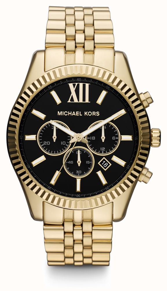 Michael Kors Men s Lexington Gold Toned and Black Watch MK8286