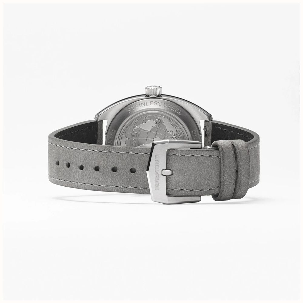Bremont Terra Nova Jumping Hour Automatic (35mm) Frosted Dial / Grey Nubuck Leather Strap TN35-JH-FS-CC-L-S - alternate view 4
