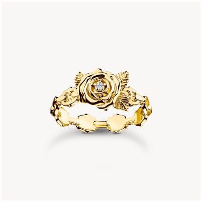 Thomas Sabo Roses Romance Ring - Gold-Plated (Size 54) TR2482-414-39-54