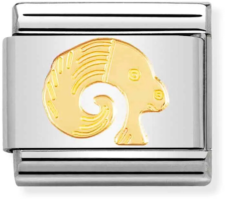Nomination Classic Aries ZODIAC Steel Charm With Yellow Gold 030104/01