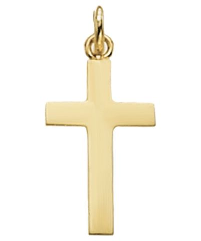 Treasure House PN120 9k Yellow Gold Solid Flat Cross Pendant Jewellery