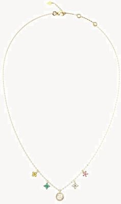 Guess Secret Garden Flower Charms Necklace 16-18" UBN06032YGMC