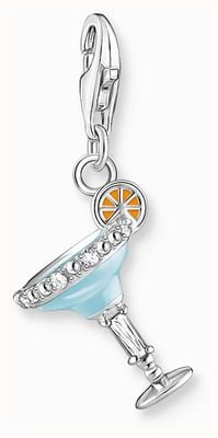 Thomas Sabo Blue Cocktail Glass Charm | Sterling Silver | Enamel and Crystal 1930-041-7