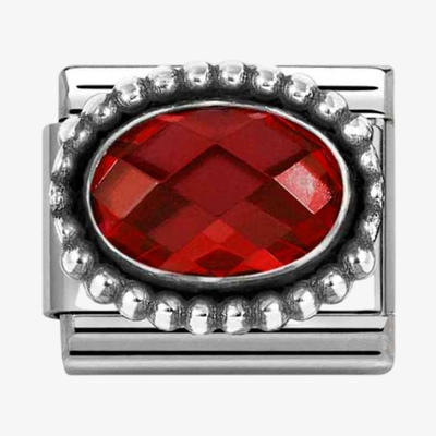 Nomination Classic Red Cubic Zirconia, Vintage Effect Charm 330607/005