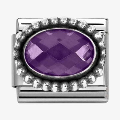Nomination Classic Purple Oval Bead Cubic Zirconia Charm 330607/001