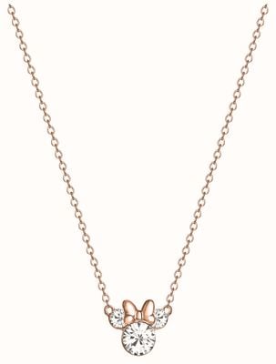 Disney Minnie Mouse Crystal Set Rose Gold Toned Necklace N902302PRWL-16.PH