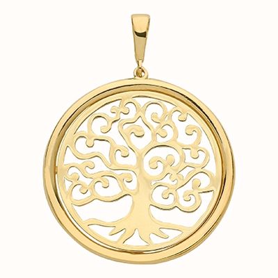 James Moore TH 9ct Yellow Gold Tree Of Life 2.4cm 3cm Drop Pendant Only PN1079