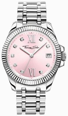 Thomas Sabo Divine Crystal (33mm) Pink Dial / Stainless Steel WA0401-201-204-33