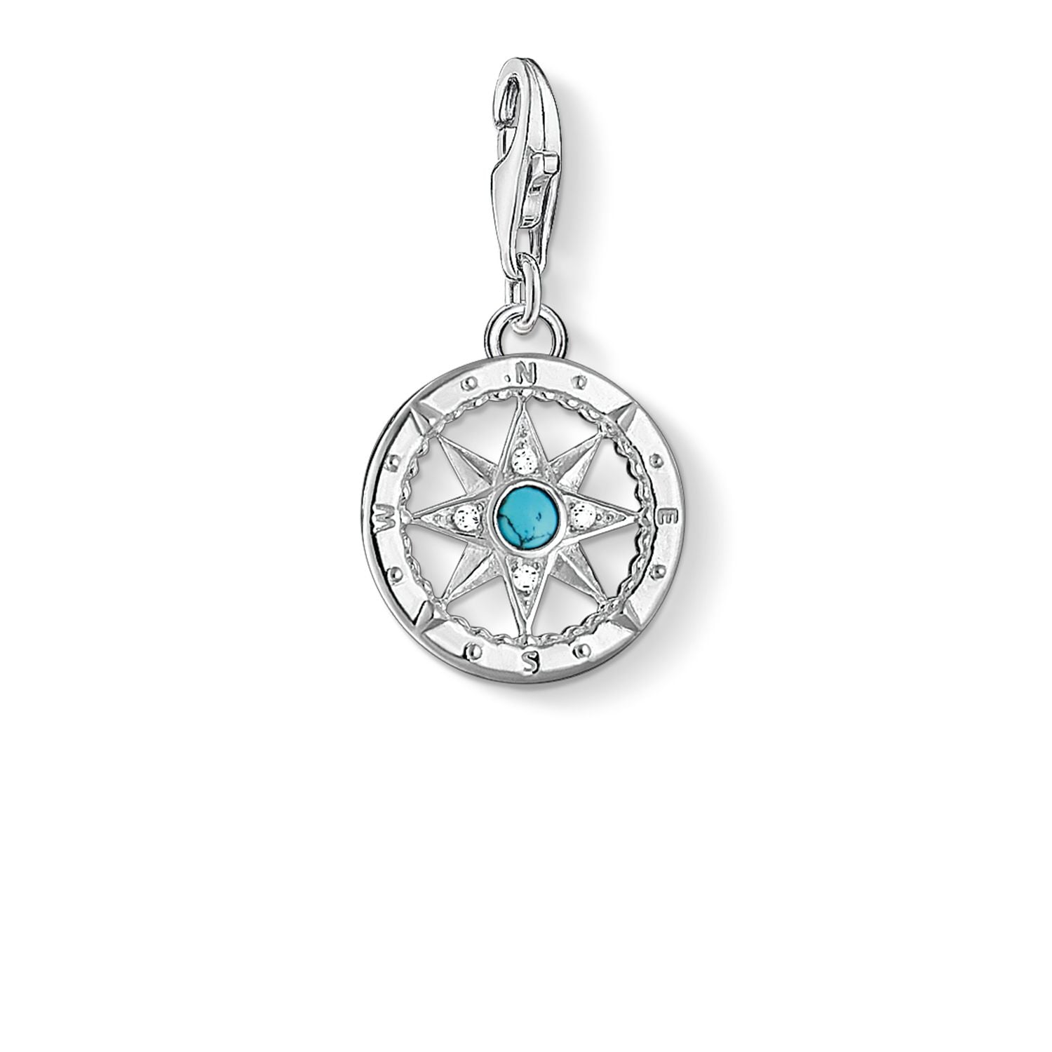 Thomas Sabo 1228-405-17 Compass Charm Turquoise 925 Sterling Jewellery