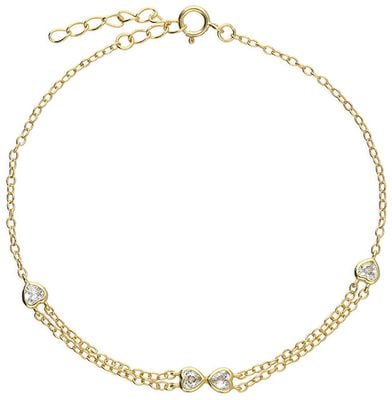 Gold Plated Mini Heart And Infinty Bracelet H6991/Y