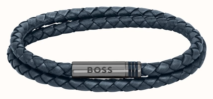 BOSS Jewellery Ares Men's Blue Leather Bracelet 1580494M