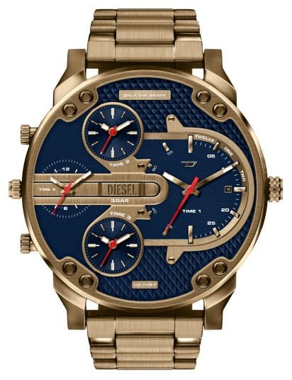 Diesel DZ7497 Mr Daddy Slim Gold Plated Blue Dial Watch
