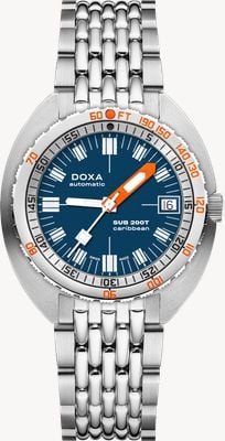 DOXA SUB 200T Caribbean (39mm) Dark Blue Iconic Dial / Stainless Steel Rice-Grain Bracelet 804.10.201.10