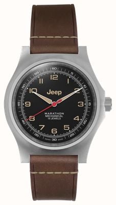 Marathon x Jeep® Willys SSGPM Mechanical (41mm) Black Dial / Brown Crazy Horse Leather Strap WW194033SS-4001