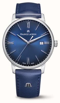 Maurice Lacroix Eliros Date (40mm) Blue Dial / Blue Leather Strap EL1118-SS001-410-4