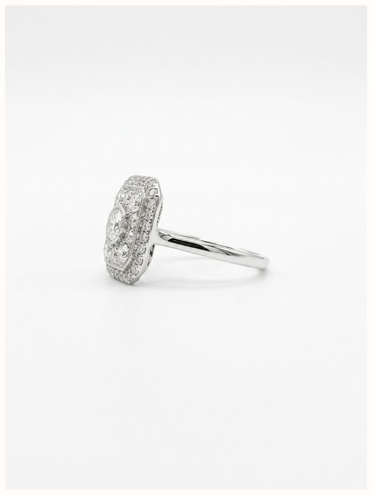 1.06ct Round Brilliant Natural Diamond 18ct White Gold Cluster Ring SL8858(WG) - alternate view 2