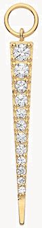 Treasure House 9ct Y/g Tapered Cz Bar Earring Charm EPN0010