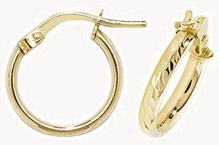 Treasure House 9k Yellow Gold Hoop Earrings 10 mm ER1042-10