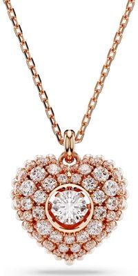 Swarovski Idyllia pendant, Crystal pearl, Heart, White, Rose gold-tone plated 5680402